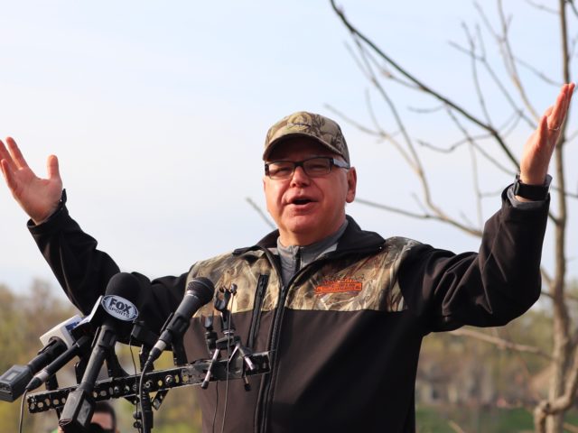 Governor Tim Walz fishing Fountain Lake in Albert Lea during the Minnesota Governors Fishing Opener 2019. Jessica Brouillette